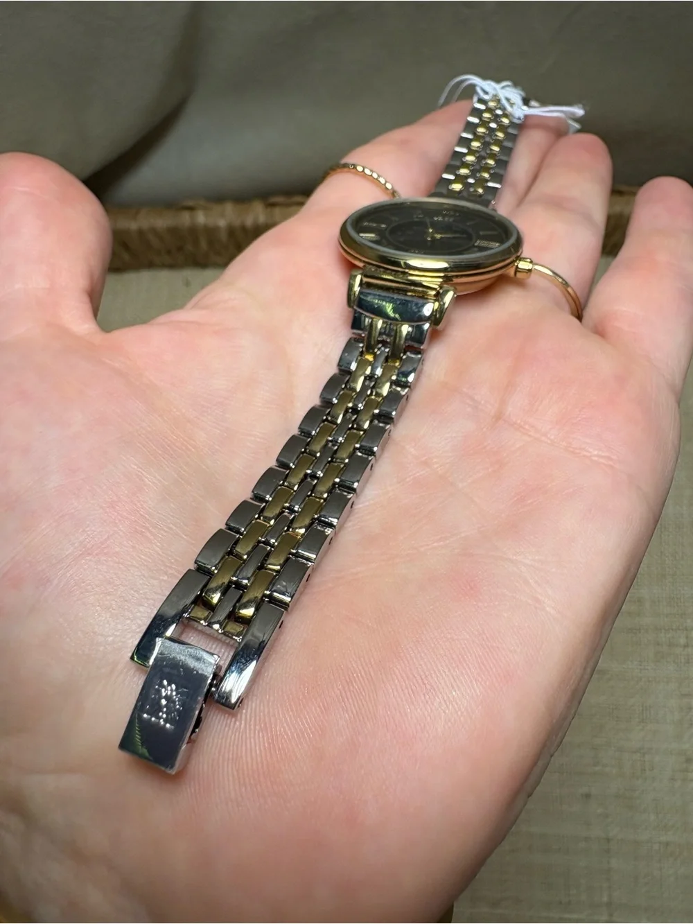 Anne Klein AK-2145 Two Tone Black Dial Women’s Watch New w/ Box Tags